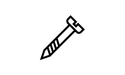 screw vector icon minimalist design out line style  with white background