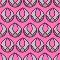 Pink and grey shapes art vector seamless repeat pattern