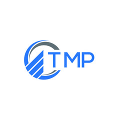 TMP Flat accounting logo design on white  background. TMP creative initials Growth graph letter logo concept. TMP business finance logo design.