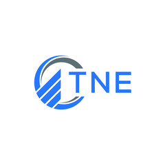 TNE Flat accounting logo design on white  background. TNE creative initials Growth graph letter logo concept. TNE business finance logo design.