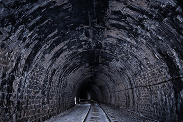 tunnel railway road arch architecture darkness light