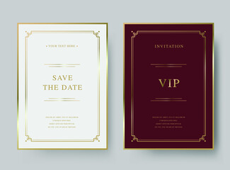 Luxury vintage eastern golden vector invitation card template 