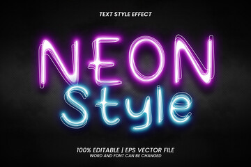 Glow Neon Style Editable Text Effect