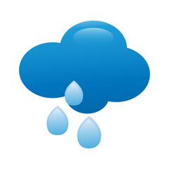 Storm cloud bolt icon, flat style. Weather icon clipart, heavy rain, rainy season.