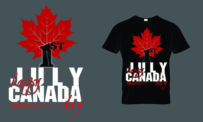 1st July Happy Canada day - t-shirt design