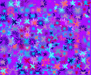 abstract background of multicolored shapes similar to flowers or blots