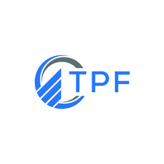 TPF Flat accounting logo design on white  background. TPF creative initials Growth graph letter logo concept. TPF business finance logo design.