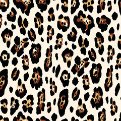 Seamless leopard pattern, animal print.