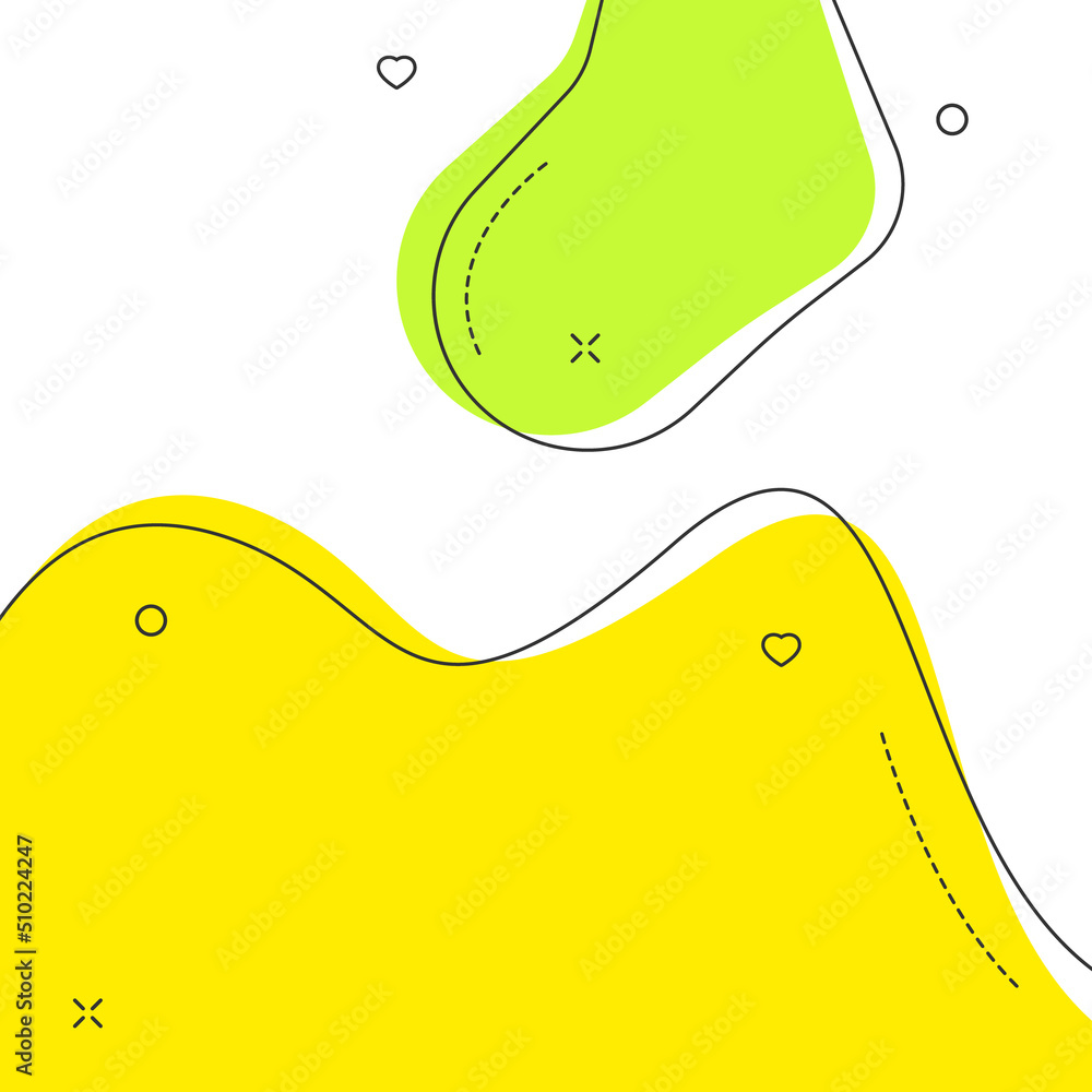 Aufkleber color bubble shape square background template. abstract fluid bubble vector template with place for 