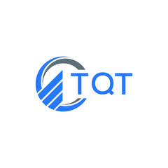 TQT Flat accounting logo design on white  background. TQT creative initials Growth graph letter logo concept. TQT business finance logo design.
