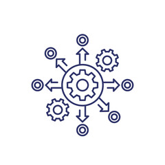 process automation, operations line icon