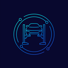 car lift, hoist icon, linear design