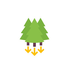 Obraz premium deforestation icon, reduction in forest area, flat vector