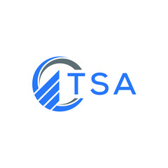 TSA Flat accounting logo design on white  background. TSA creative initials Growth graph letter logo concept. TSA business finance logo design.