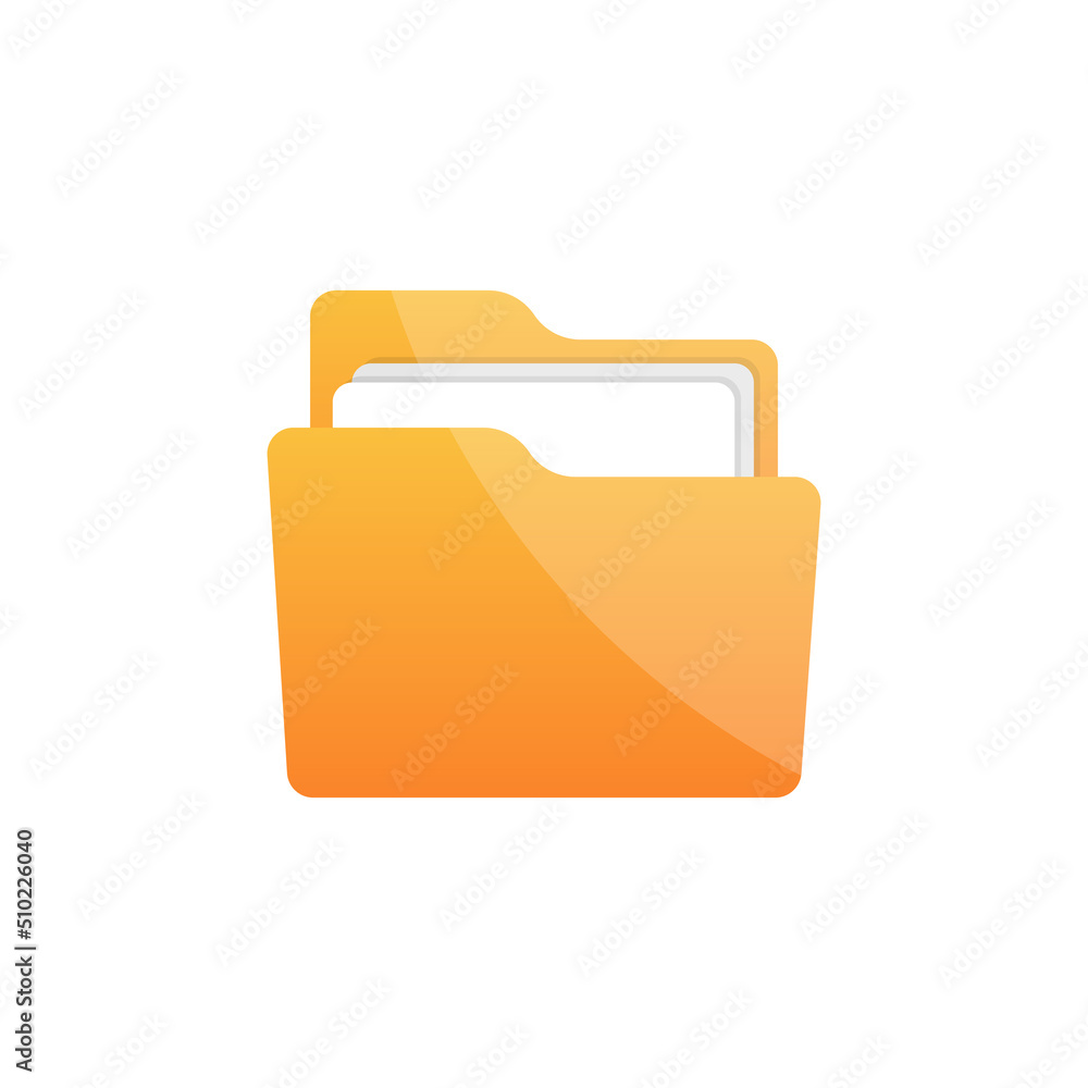 Aufkleber computer folder icon in flat style. document archive vector illustration on isolated background. por