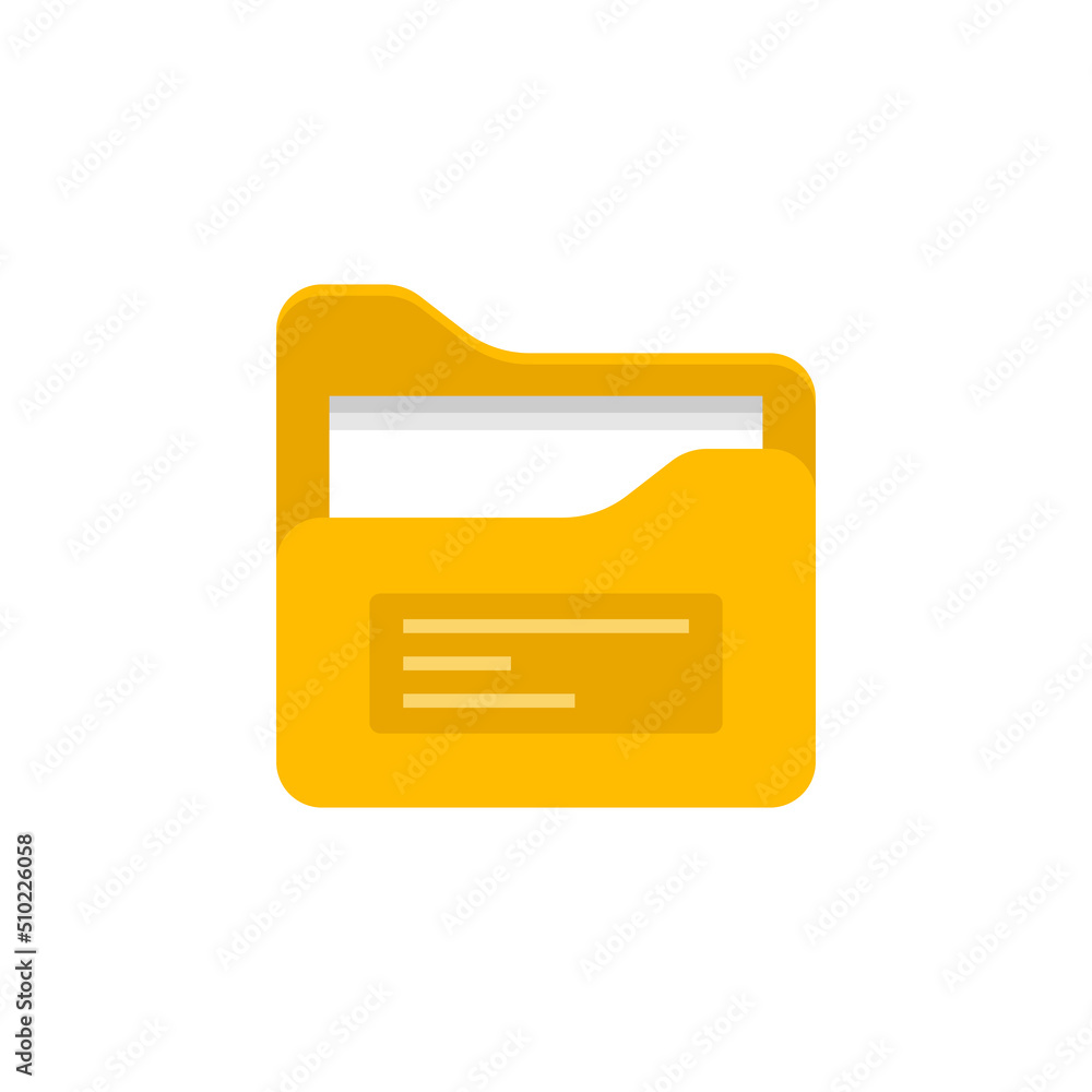 Poster computer folder icon in flat style. document archive vector illustration on isolated background. por