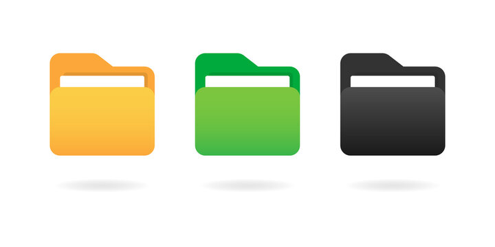 Computer folder icon in flat style. Document archive vector illustration on isolated background. Portfolio sign business concept.