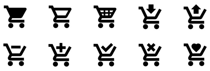 Cart Icons Set. Stock Vector