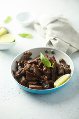 Stir fry beef with fresh lime
