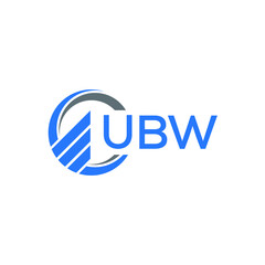 UBW Flat accounting logo design on white  background. UBW creative initials Growth graph letter logo concept. UBW business finance logo design.