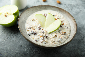 Traditional homemade Bircher muesli
