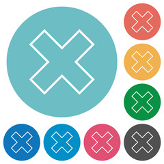 Cancel outline flat round icons