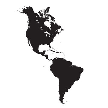 Map of north and south america