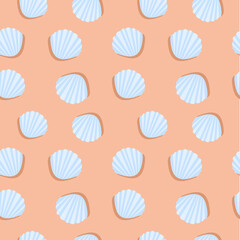 Set of seamless pattern with shells