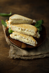 Traditional homemade grilled cheese sandwich