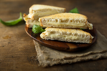 Traditional homemade grilled cheese sandwich