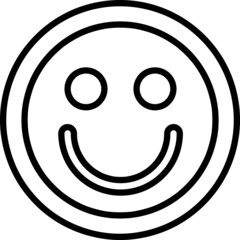 Happy smile icon vector line art on white background..eps