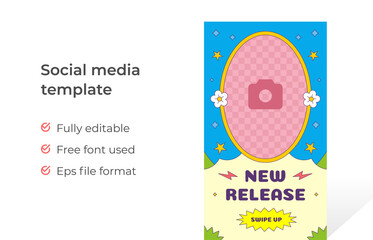 Psychedelic new release social media story template