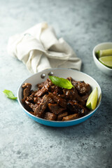 Stir fry beef with fresh lime