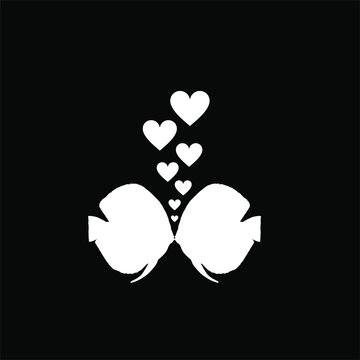 recommend clip art: Pair of the Symphysodon, colloquially known as Discus Fish, Silhouette Illustration of the Discus Fish for Logo, Icon, Symbol, or Graphic Design Element. Vector Illustration