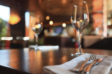 glass of wine in the restaurant on the table serving