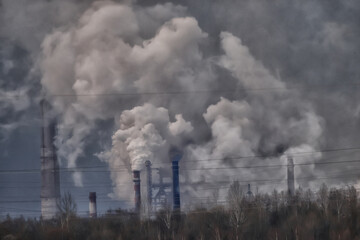 factory pipe smoke background gray abstract, co2 pollution