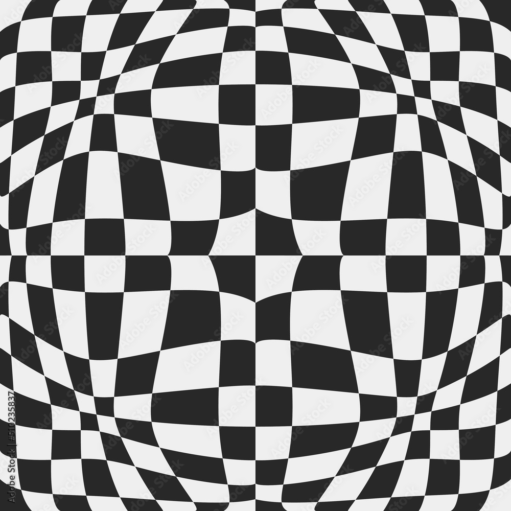 Poster convex chess background for decor and interior. vector.