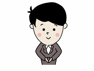 出迎える　挨拶をするビジネスマン