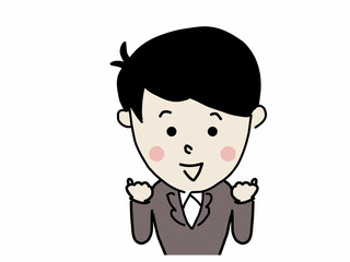 ガッツボーズ　応援するビジネスマン