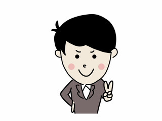ピース　成功したビジネスマン