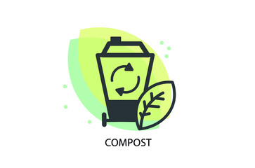 compostable waste icon vector illustration 