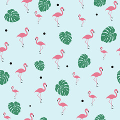paradise exotic tropical trendy Flamingo pattern
