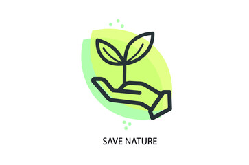 save nature icon vector illustration 