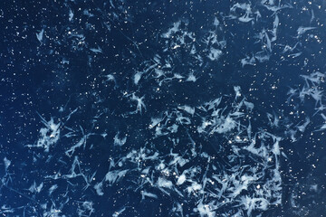 texture ice top view cracks transparent abstract background winter