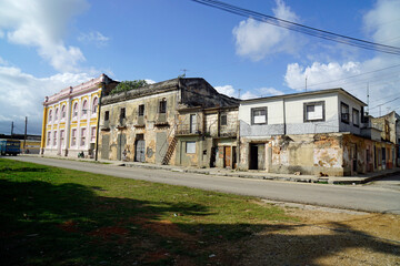 colorful old houses in the streets of cardenas