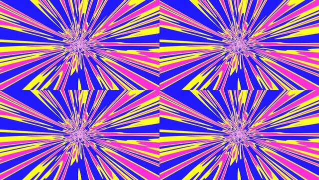Flying through the neon  futuristic tunnel. 3d animation.
