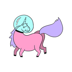 Unicorn pastel color animal. Cute unicorn vector illustration. Concept art. Cartoon vector illustration. Kid graphic.