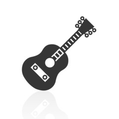 solid icons for Guitar and shadow,vector illustrations