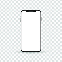 Modern smartphone interface with empty screen, vector mockup template