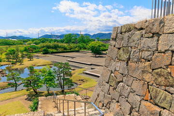天守閣跡と景色「赤穂城跡」